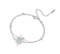 EUEAVAN Bracciale Witch Knot per donna Cavigliera con gemme e nodo celtico Nudo De Bruja Amuleto Wiccan della Trinità portafortuna Gioielli Regali irlandesi (argento stratificato 3)