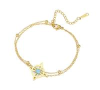 EUEAVAN Bracciale Witch Knot per donna Cavigliera con gemme e nodo celtico Nudo De Bruja Amuleto Wiccan della Trinità portafortuna Gioielli Regali irlandesi (oro stratificato)