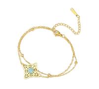 EUEAVAN Bracciale Witch Knot per donna Cavigliera con gemme e nodo celtico Nudo De Bruja Amuleto Wiccan della Trinità portafortuna Gioielli Regali irlandesi (oro stratificato 2)