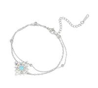 EUEAVAN Bracciale Witch Knot per donna Cavigliera con gemme e nodo celtico Nudo De Bruja Amuleto Wiccan della Trinità portafortuna Gioielli Regali irlandesi (argento stratificato 4)