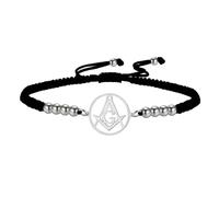 EUEAVAN Braccialetto massonico con bussola e simbolo della massoneria, braccialetti con sigilli maestri, amuleto massonico, gioielli religiosi, celtico, punk, regalo per uomini e donne