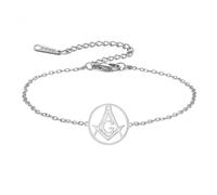 EUEAVAN Braccialetto massonico con bussola e simbolo della massoneria, braccialetti con sigilli maestri, amuleto massonico, gioielli religiosi, celtico, punk, regalo per uomini e donne, Regolabile