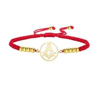 EUEAVAN Braccialetto massonico con bussola e simbolo della massoneria, braccialetti con sigilli maestri, amuleto massonico, gioielli religiosi, celtico, punk, regalo per uomini e donne