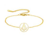 EUEAVAN Braccialetto massonico con bussola e simbolo della massoneria, braccialetti con sigilli maestri, amuleto massonico, gioielli religiosi, celtico, punk, regalo per uomini e donne, Regolabile