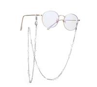 EUEAVAN Catena di occhiali alla moda per le donne che leggono gli occhiali da sole Catene di perline Multicolore Portaocchiali intorno al collo (Tre stelle, argento)
