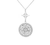 EUEAVAN Ciondolo con sigillo dei 7 arcangeli Collana Nodo celtico della strega Nudo De Bruja Sigillo dell'arcangelo San Michele Talismano cattolico Gioielli Wiccan Regalo (argento)