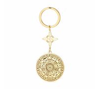 EUEAVAN Ciondolo con sigillo dei 7 arcangeli Portachiavi Nodo celtico della strega Nudo De Bruja San Michele Portachiavi Talismano Gioielli Wiccan Regalo (Oro)