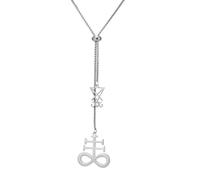 EUEAVAN Ciondolo con sigillo di Lucifero per donna Ciondolo con croce di Leviatano per uomo Sigillo demoniaco di Satana Occulto Satanico Baphomet Talismano Gotico Religioso Gioielli da chiesa Regalo