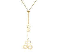 EUEAVAN Ciondolo con sigillo di Lucifero per donna Ciondolo con croce di Leviatano per uomo Sigillo demoniaco di Satana Occulto Satanico Baphomet Talismano Gotico Religioso Gioielli da chiesa Regalo