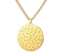 EUEAVAN Collana 99 nomi di Allah Ayatul Kursi Collana con pendente Asma - Ul - Husna per donna Gioielli islamici musulmani Regali per l'Eid e il Ramadan (Oro)