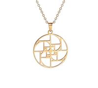 EUEAVAN Collana a spirale di Fibonacci Collana del rapporto aureo Ciondolo dei numeri di Fibonacci Gioielli Geometria sacra Matematica Regali per insegnanti architetti Donne Uomini (fibonacci gold2)