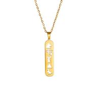 EUEAVAN Collana con ciondolo a cartiglio collano per le donne occhio di Horus/Ankh croce personalizzato geroglifico antico amuleto egiziano regalo gioielli