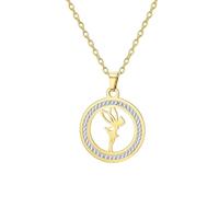 EUEAVAN Collana con ciondolo a forma di principessa delle fiabe, alla moda, elegante, regalo per donne, Medio, Acciaio inossidabile, Nessuna pietra preziosa