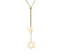 EUEAVAN Collana con ciondolo a forma di stella ebraica, con ciondolo a forma di stella ebraica, Chai, amuleto portafortuna della cabala, gioiello religioso, idea regalo per Israele Hanukkah