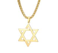 EUEAVAN Collana con ciondolo a forma di stella ebraica, con ciondolo a forma di stella ebraica, Chai, amuleto portafortuna della cabala, gioiello religioso, idea regalo per Israele Hanukkah