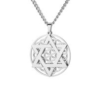 EUEAVAN Collana con ciondolo a forma di stella ebraica, con ciondolo a forma di stella ebraica, Chai, amuleto portafortuna della cabala, gioiello religioso, idea regalo per Israele Hanukkah