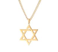 EUEAVAN Collana con ciondolo a forma di stella ebraica, con ciondolo a forma di stella ebraica, Chai, amuleto portafortuna della cabala, gioiello religioso, idea regalo per Israele Hanukkah