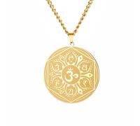 EUEAVAN Collana con ciondolo Om 7 Chakra Mandala Buddha indù Reiki OM OHM AUM ciondolo armonia spirituale simboli sanscrito talismano buddista induismo religioso gioielli yoga meditazione regalo