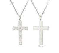 EUEAVAN Collana con croce dell'infinito Ciondolo con nodo celtico irlandese dell'infinito Amuleto Ichthys (pesce di Gesù) Gioielli religiosi cristiani Regalo di battesimo o di Pasqua (argento)