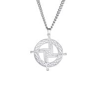 EUEAVAN Collana con croce di San Brigido con ciondolo a forma di croce celtica irlandese tradizionale amuleto cristiano pagano religioso gioielli donna uomo regalo