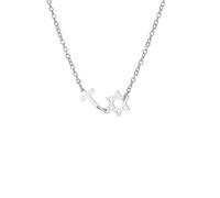 EUEAVAN Collana con croce e stella di David per donna Pendente con stella ebraica a sei punte Croce di Cristo Gioielli religiosi cristiani Israele Regalo di Hanukkah (argento 3)