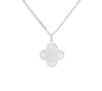 EUEAVAN Collana con croce ortodossa da donna IC XC NIKA croce Gesù Cristo medaglione ciondolo croce greca bizantina collana religiosa orientale gioielli cristiani cattolici regalo, Medio, Acciaio