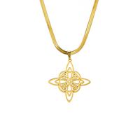 EUEAVAN Collana con Nodo Strega per Donna, Celtico Irlandese Triquetra Trinity Triangolo, Gioielli Vichinghi, Regalo Pagano, Catena Clavicolare per Ragazze, Acciaio Inossidabile