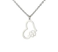 EUEAVAN Collana con quadrifoglio verde con ciondolo a forma di cuore portafortuna con nodo celtico, accessorio per il giorno di San Patrizio, regalo irlandese per le donne, Medium, Acciaio