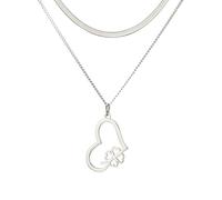 EUEAVAN Collana con quadrifoglio verde con ciondolo a forma di cuore portafortuna con nodo celtico, accessorio per il giorno di San Patrizio, regalo irlandese per le donne, Medium, Acciaio