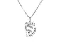 EUEAVAN Collana da donna con ciondolo a forma di arpa irlandese, stile celtico, regalo per San Patrizio per gli amanti della musica