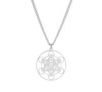 EUEAVAN Collana del Cubo di Metatron Ciondolo della Geometria Sacra del Cubo di Metatron Sigilli dell'Arcangelo Angelo Metatron Collane di Dichiarazione Talismano di Protezione