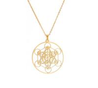EUEAVAN Collana del Cubo di Metatron Ciondolo della Geometria Sacra del Cubo di Metatron Sigilli dell'Arcangelo Angelo Metatron Collane di Dichiarazione Talismano di Protezione