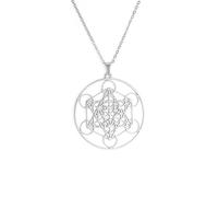 EUEAVAN Collana del Cubo di Metatron Ciondolo della Geometria Sacra del Cubo di Metatron Sigilli dell'Arcangelo Angelo Metatron Collane di Dichiarazione Talismano di Protezione