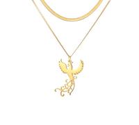 EUEAVAN Collana di fenice per donne Collana di fenice nascente Nirvana di fenice Collana di uccello fenice mitologico Risorgere dalle ceneri Gioielli Regali di ispirazione (oro 3)