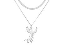 EUEAVAN Collana di fenice per donne Nirvana di fenice Risorgere dalle ceneri Gioielli Regali di ispirazione (argento 3)