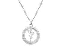 EUEAVAN Collana Fata Pendente Principessa delle fiabe Gioielli eleganti alla moda Regalo per ballerine classiche Regalo per donne (argento)