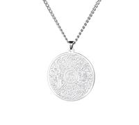 EUEAVAN Collana Islamica Ayatul Kursi Collana Allah Ciondolo Corano Protezione Asma - Ul - Husna Collana Arabo Scrittura Islam Eid Ramadan Regalo Musulmano Gioielli Religiosi Donne Uomini (Argento)