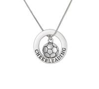 EUEAVAN Collana per cheerleader del calcio Ciondolo 3D a forma di pallone da calcio per cheerleader Gioielli sportivi, accessori per lo spirito di squadra, regalo per mamma, allenatrice e tifosi