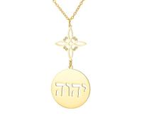EUEAVAN Collana Witches Knot Jehovah Nudo De Bruja YHVH YHWH Yeshua Tetragrammaton Pentagramma Pendente Salomone Amuleto Wicca Gioielli Wiccan Regalo (nodo della strega 1, oro)