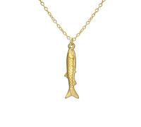 EUEAVAN Delicata collana a forma di pesce con corno italiano dell'oceano, ciondolo a forma di cornicello, ciondolo a forma di pesce koi, buona fortuna, amuleto, amuleto, estate, spiaggia, fede