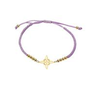 EUEAVAN Delicato nodo celtico della strega bracciale amuleto ritaglio quattro angoli fascino irlandese Wiccan Vintage gioielli regalo ragazze donne (viola)