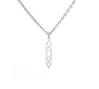 EUEAVAN Elemento collana da donna 4 simboli alchemici collana pianeta fuoco terra acqua aria simboli alchemici collana alchemica segno trasmutazione gioielli regalo occulto, M, Acciaio inossidabile,