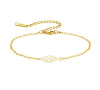 EUEAVAN Ichthus - Braccialetto con Gesù Cristo Pesce realizzato a mano, in corda portafortuna, con sigillo di Gerusalemme, amuleto, gioiello cristiano, regalo per battesimo o Pasqua, per donne e