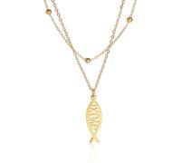 EUEAVAN Ichthus Collana da donna Cristiano Gesù Pesce Collana Cristo Pesce Croce Ichthys Ciondolo Collana Ichthus Pesce Simbolo Religioso Ciondolo Cristiano Gioielli Regalo, Acciaio inossidabile,
