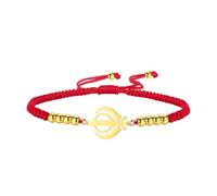 EUEAVAN Khanda Sikh Sword Symbol Bracelet Sikh Kara Disc Handmade Lucky Rope Bracelet Sacred Emblem Miri Piri Amuleto spirituale Sikhismo Gioielli religiosi Punjabi Regalo per donne uomini, Regolabile