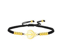 EUEAVAN Khanda Sikh Sword Symbol Bracelet Sikh Kara Disc Handmade Lucky Rope Bracelet Sacred Emblem Miri Piri Amuleto spirituale Sikhismo Gioielli religiosi Punjabi Regalo per donne uomini, Regolabile