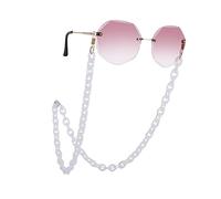 EUEAVAN Maschera Catena Acrilico Occhiali Da Sole Catena Holder per le Donne, Moda Occhiali Fermo Strap Collana occhiali, Bianco trasparente., Medium