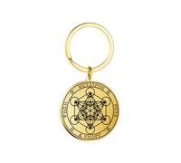 EUEAVAN Metatron Cubo Collana per gli uomini Geometria Sacra Ciondolo Sigilli di Arcangelo Angelo San Michele Dichiarazione Portachiavi Protezione Spirituale Talismano Gioielli Religiosi
