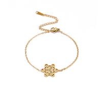 EUEAVAN Metatron Cubo Geometria Sacra Bracciale Simbolo Cosmico Metatron Ciondolo Arte Fiore della Vita Gioielli Acciaio Inox Ragazza Donna (oro 2)