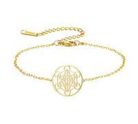 EUEAVAN Metatrons - Braccialetto a cubo, regolabile, con perline e geometria sacra, stile arcangelo, fatto a mano, in corda intrecciata, portafortuna, colore: rosso, per cabala, amuleto, Medio